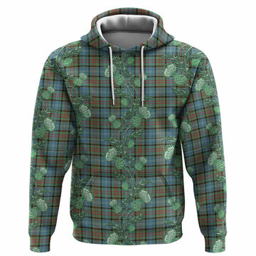 Paisley Tartan Hoodie Seamless Scottish Thistle Flowers