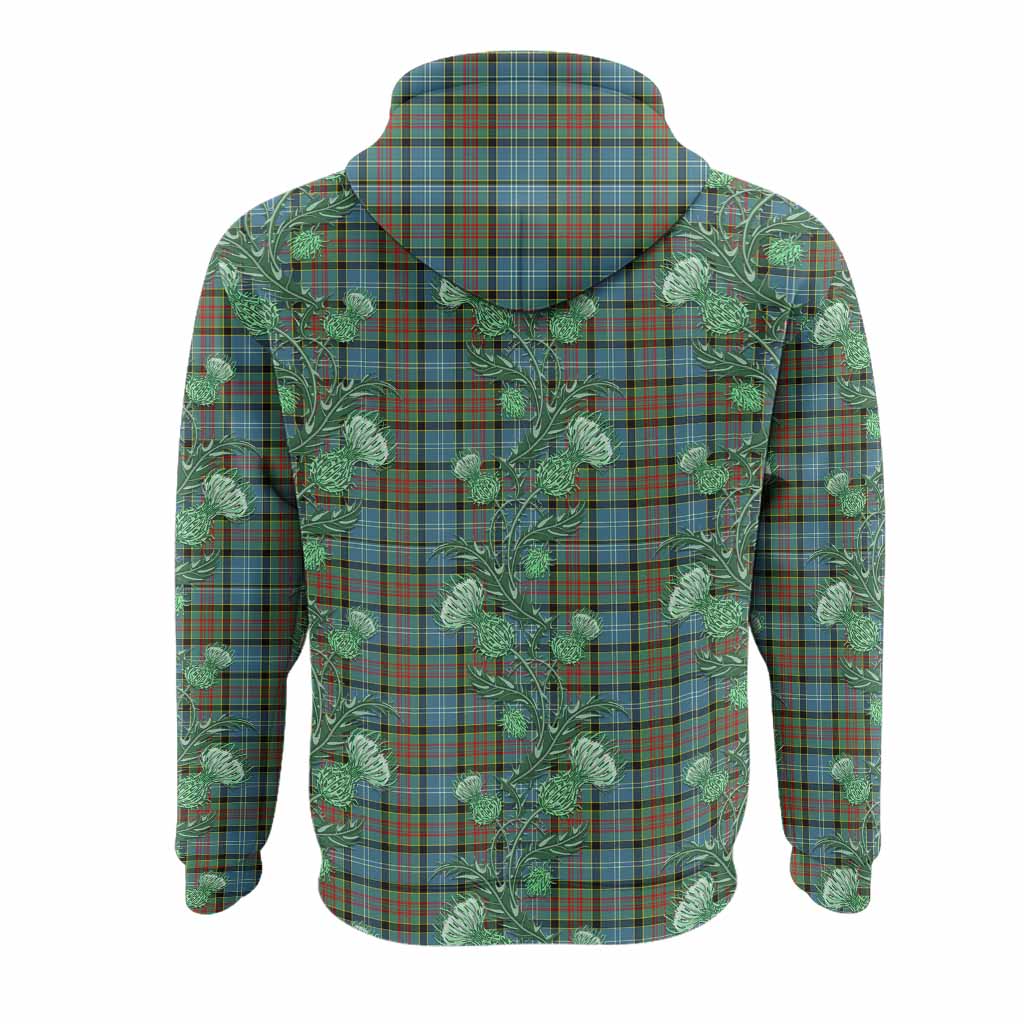 Paisley Tartan Hoodie Seamless Scottish Thistle Flowers