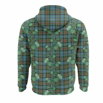 Paisley Tartan Hoodie Seamless Scottish Thistle Flowers