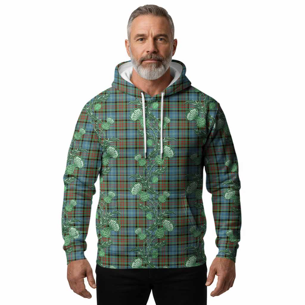 Paisley Tartan Hoodie Seamless Scottish Thistle Flowers