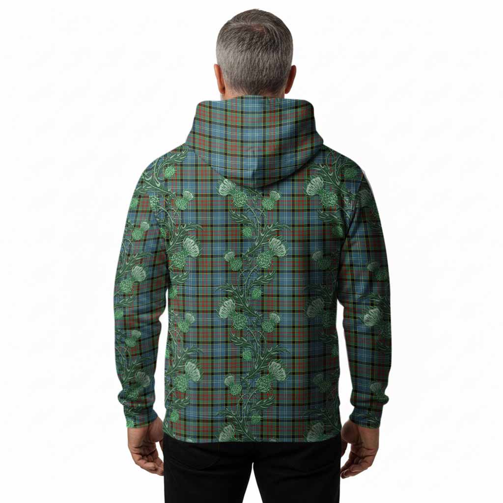 Paisley Tartan Hoodie Seamless Scottish Thistle Flowers