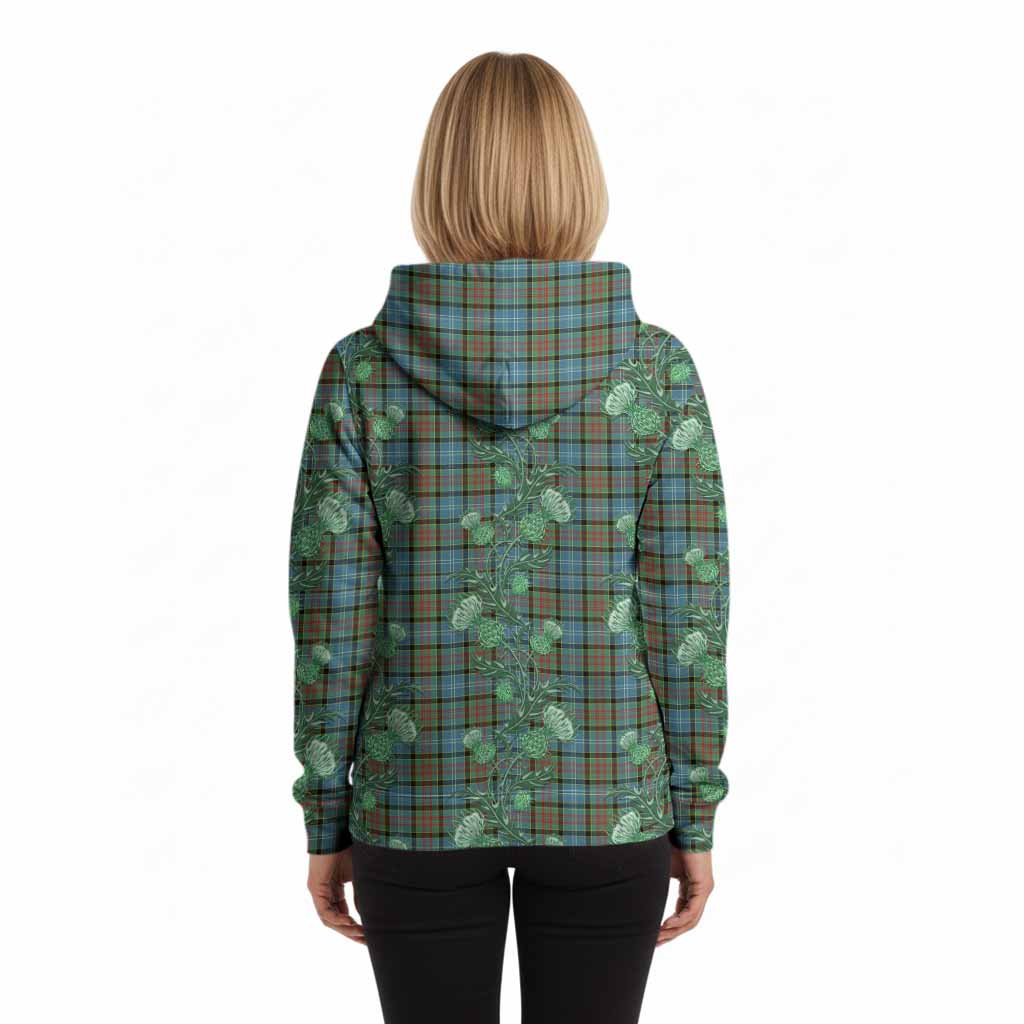 Paisley Tartan Hoodie Seamless Scottish Thistle Flowers