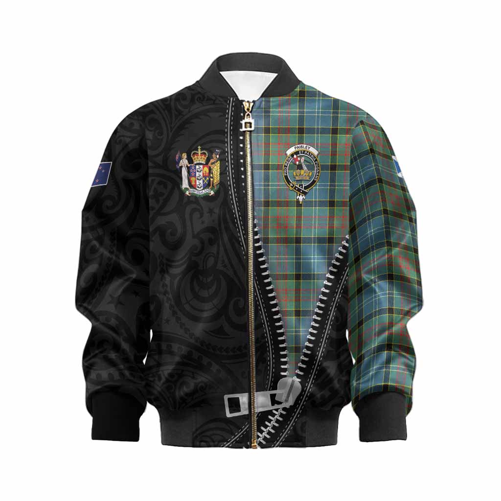 Paisley Tartan Kid Bomber Jacket New Zealand Pattern Unique Zipper Stylized