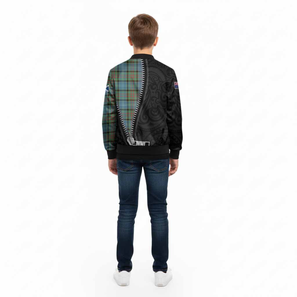 Paisley Tartan Kid Bomber Jacket New Zealand Pattern Unique Zipper Stylized