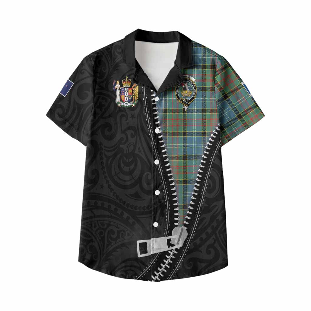 Paisley Tartan Kid Hawaiian Shirt New Zealand Pattern Unique Zipper Stylized
