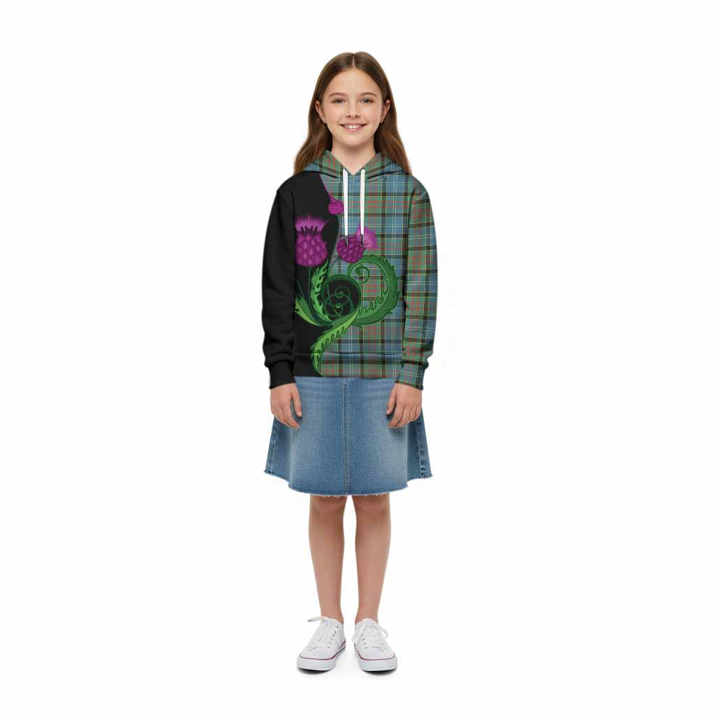 Paisley Tartan Kid Hoodie Traditional Scottish Thistle