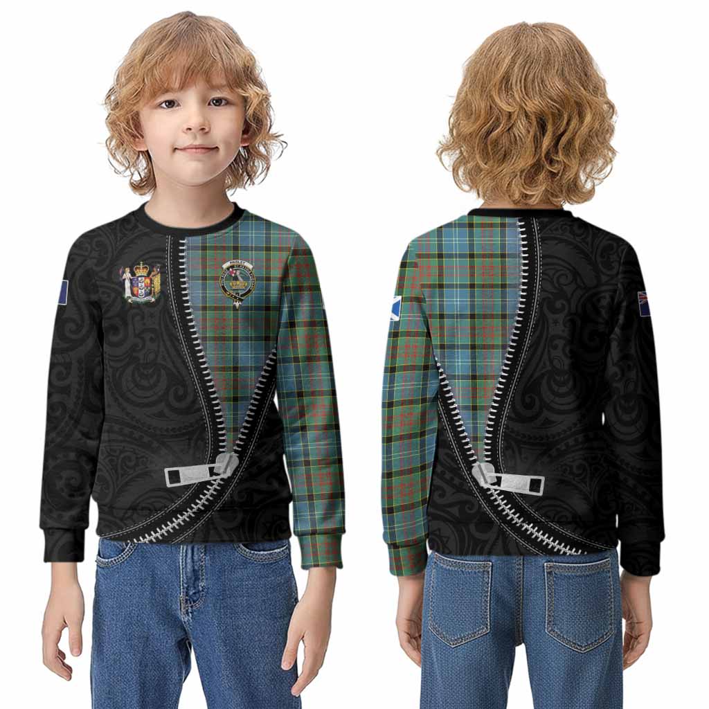 Paisley Tartan Kid Knitted Sweatshirt New Zealand Pattern Unique Zipper Stylized