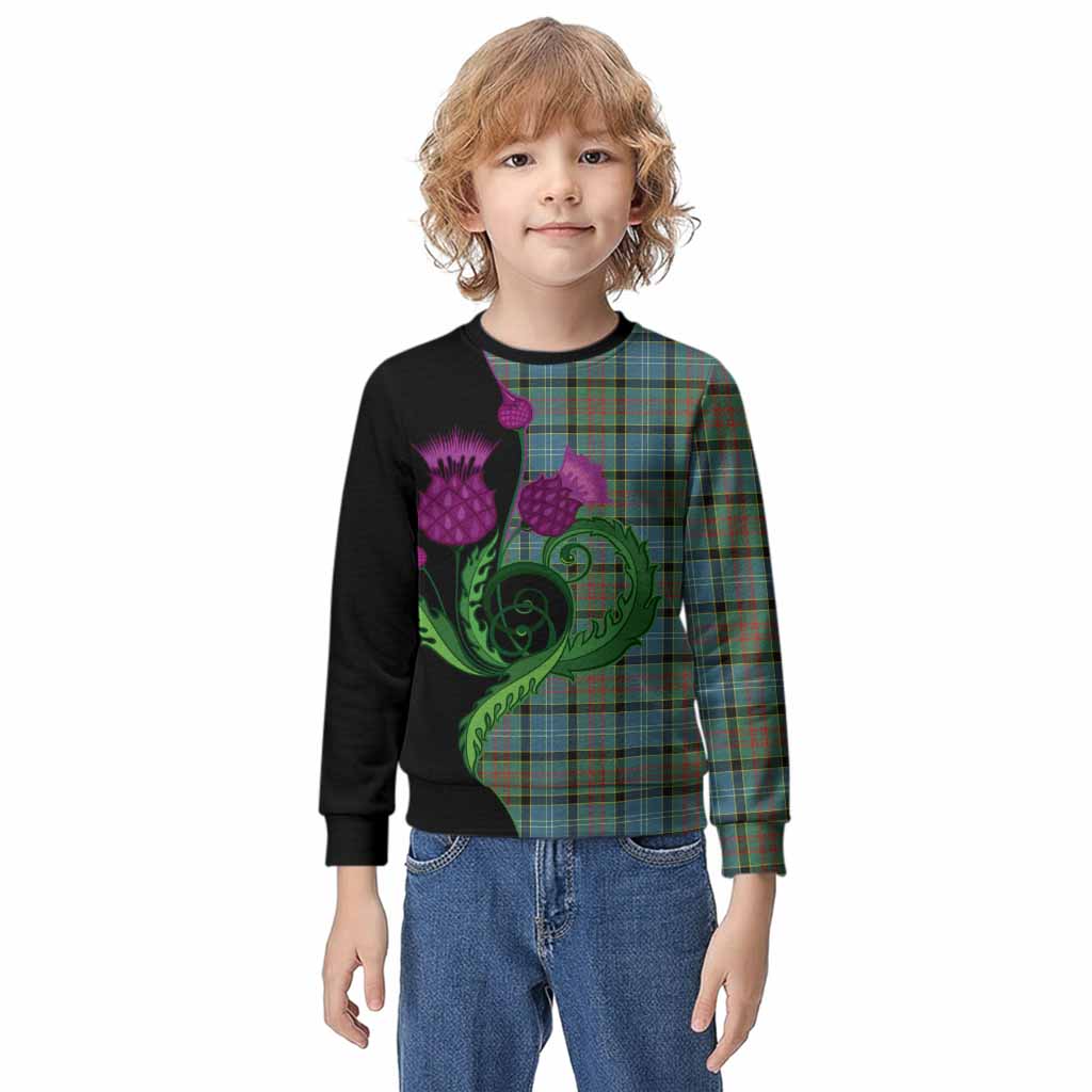 Paisley Tartan Kid Knitted Sweatshirt Traditional Scottish Thistle