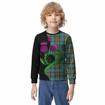 Paisley Tartan Kid Knitted Sweatshirt Traditional Scottish Thistle