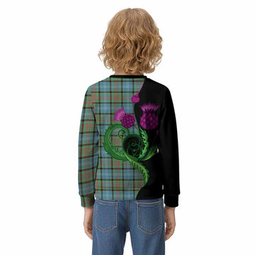 Paisley Tartan Kid Knitted Sweatshirt Traditional Scottish Thistle