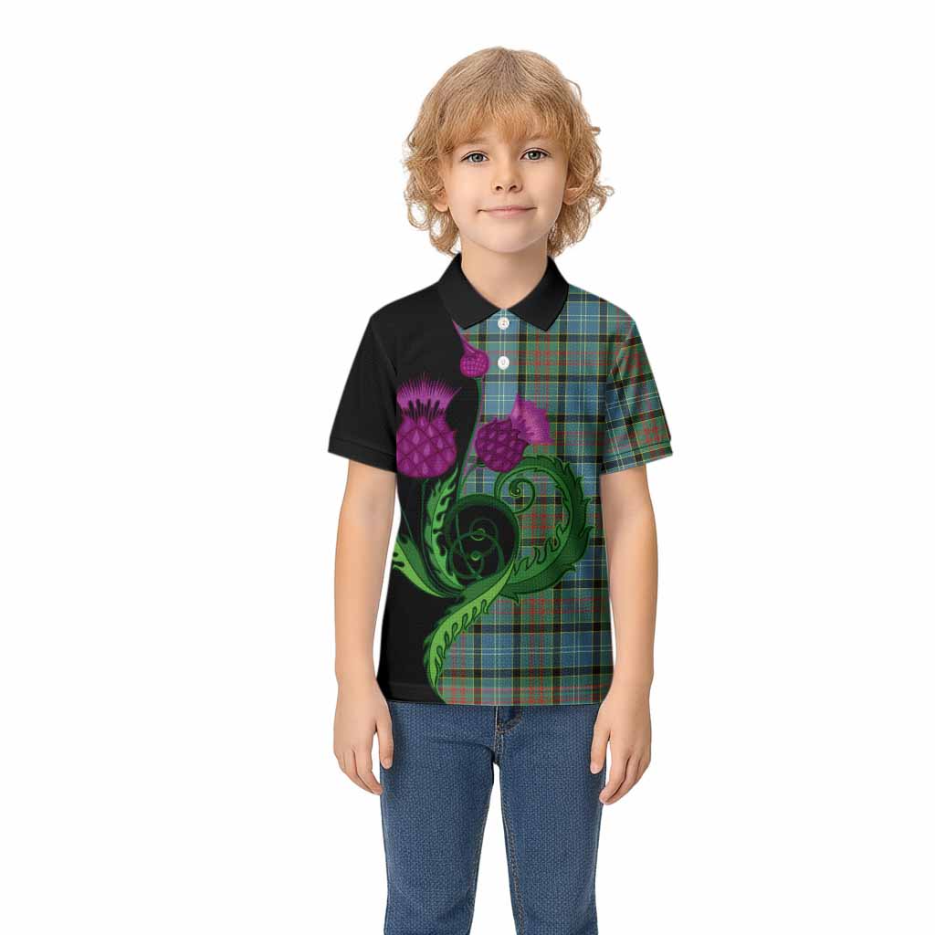 Paisley Tartan Kid Polo Shirt Traditional Scottish Thistle