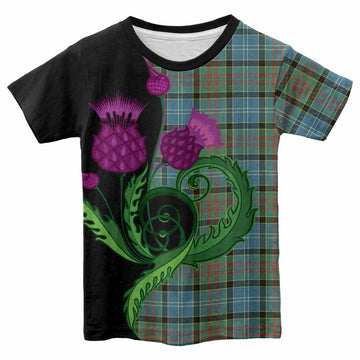 Paisley Tartan Kid T-shirt Traditional Scottish Thistle