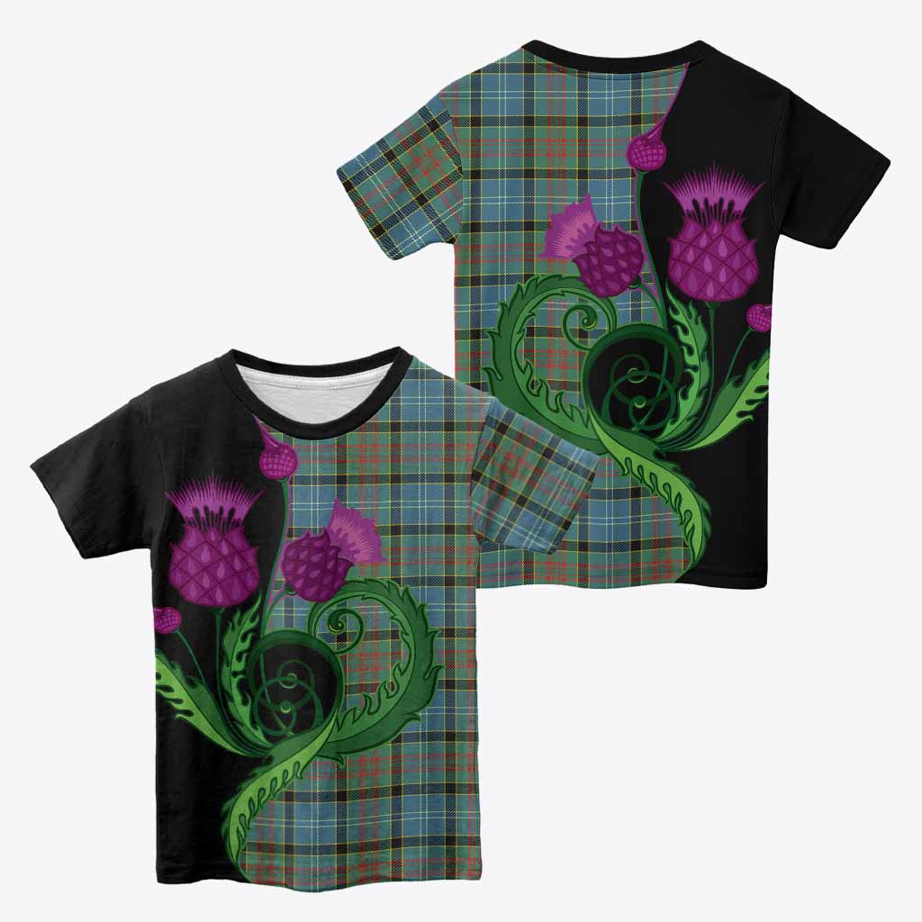 Paisley Tartan Kid T-shirt Traditional Scottish Thistle
