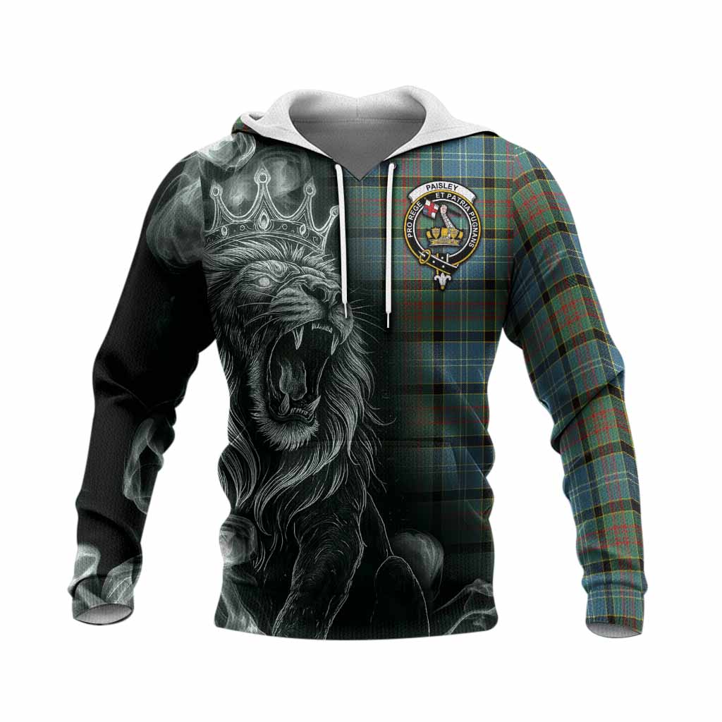 Paisley Tartan Knitted Hoodie Roaring Lion Heritage