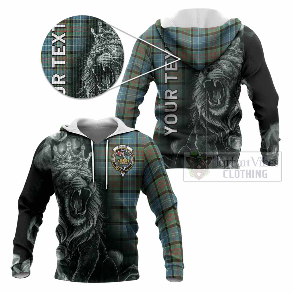 Paisley Tartan Knitted Hoodie Roaring Lion Heritage