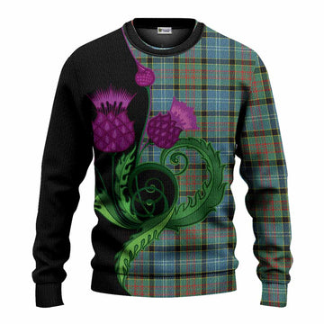 Paisley Tartan Knitted Sweater Traditional Scottish Thistle