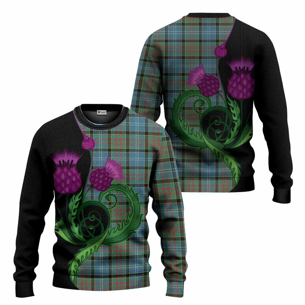 Paisley Tartan Knitted Sweater Traditional Scottish Thistle