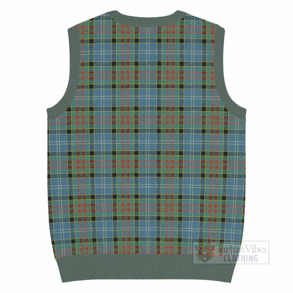 Paisley Tartan Knitted V-Neck Vest with Family Crest - Tartan Vibes Clothing