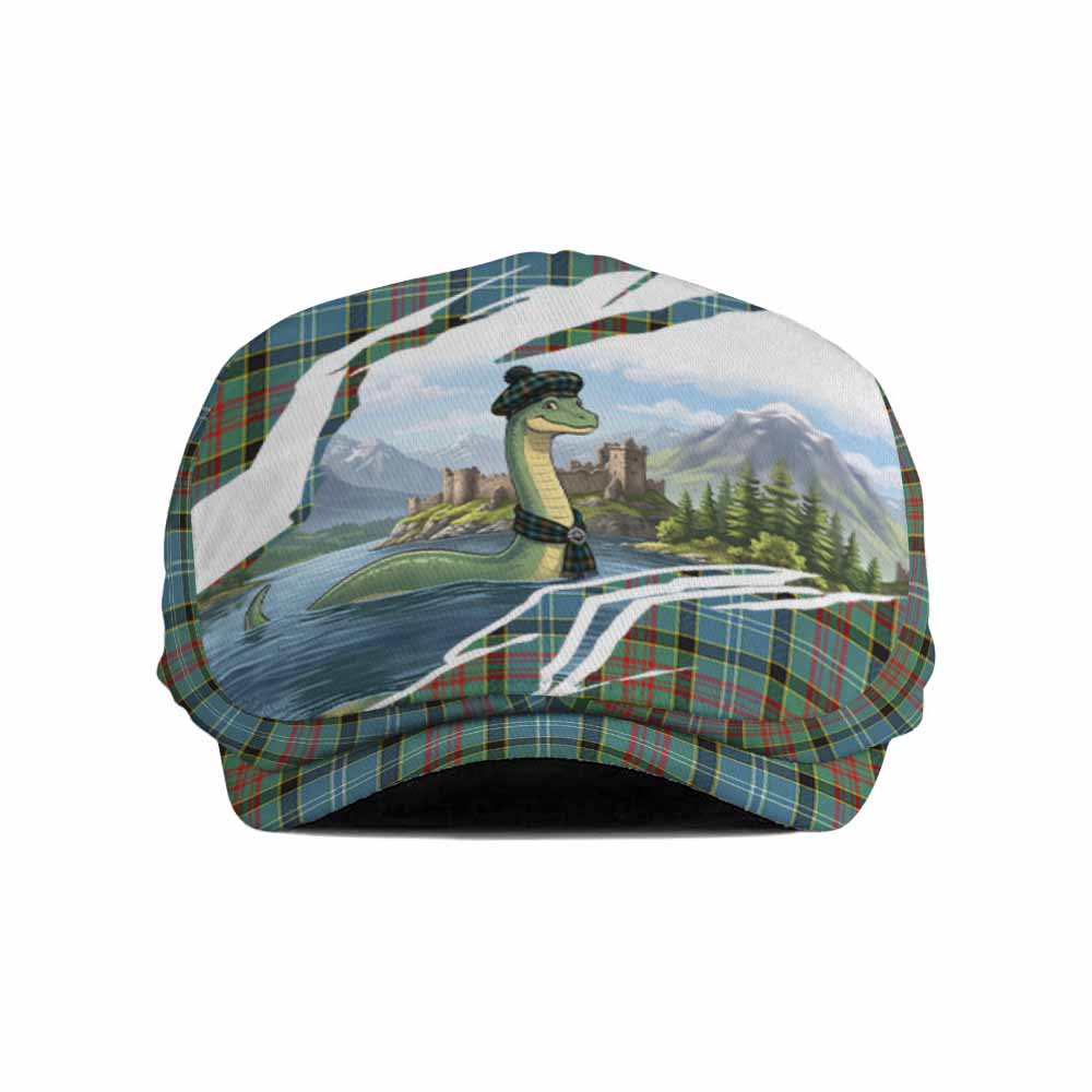 Paisley Tartan Loch Ness Monster Scottish Heritage Art Flat Cap, Jeff Cap
