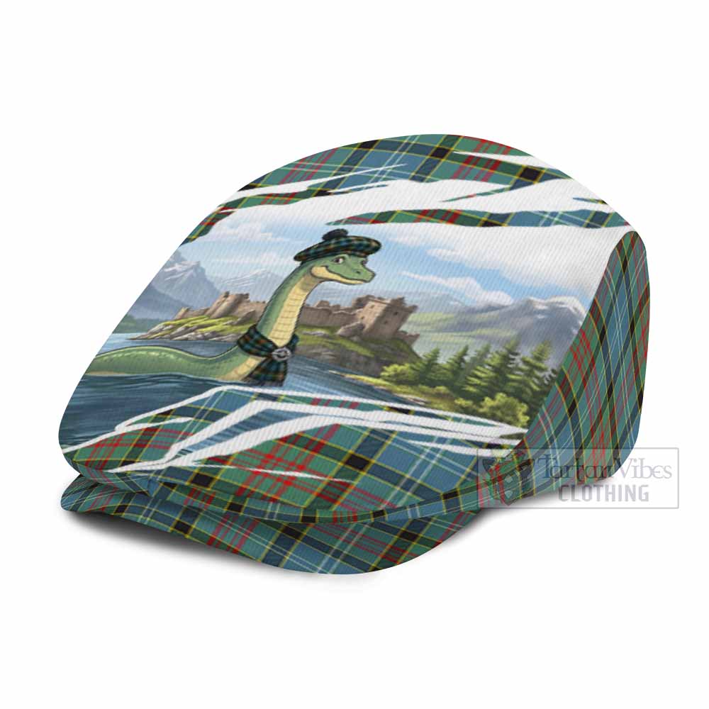 Paisley Tartan Loch Ness Monster Scottish Heritage Art Flat Cap, Jeff Cap
