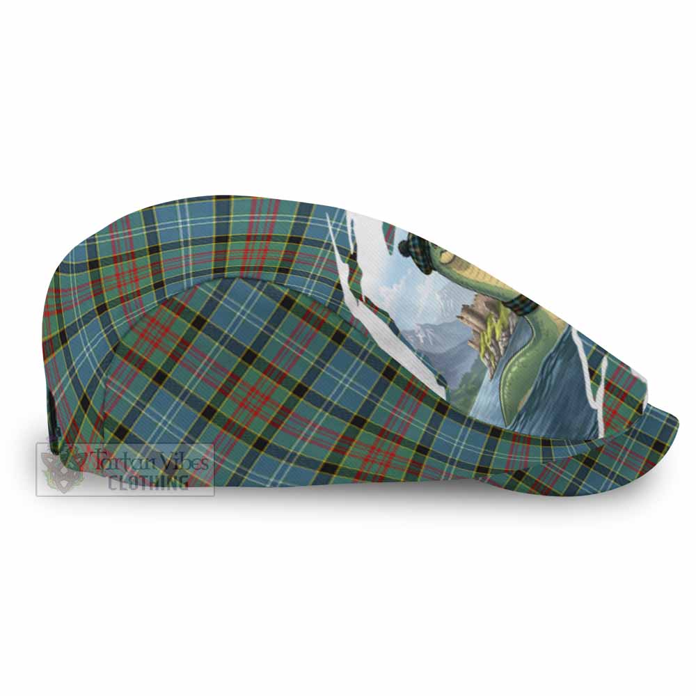 Paisley Tartan Loch Ness Monster Scottish Heritage Art Flat Cap, Jeff Cap