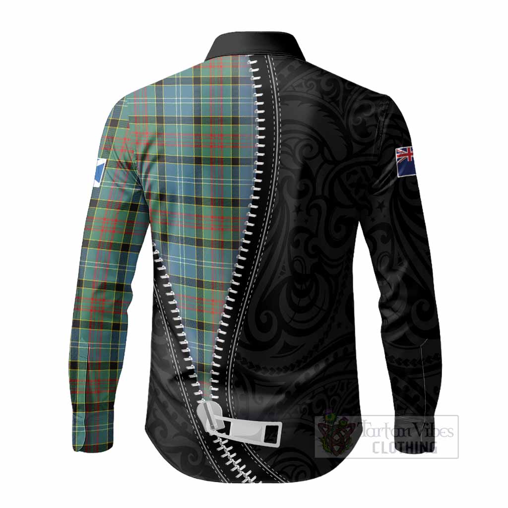 Paisley Tartan Long Sleeve Button Shirts New Zealand Pattern Unique Zipper Stylized