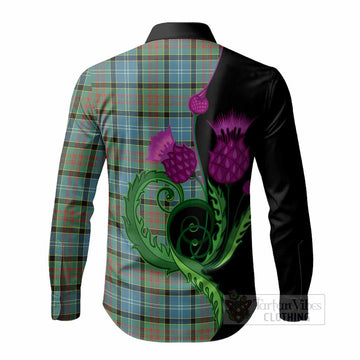 Paisley Tartan Long Sleeve Button Shirts Traditional Scottish Thistle