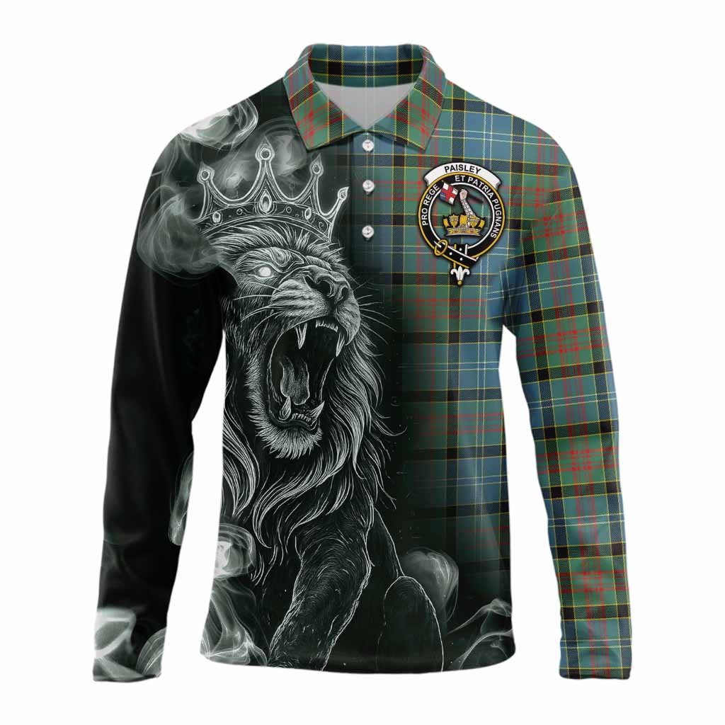 Paisley Tartan Long Sleeve Polo Shirt Roaring Lion Heritage