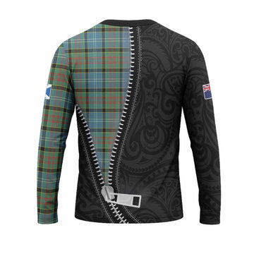 Paisley Tartan Long Sleeve T-Shirt New Zealand Pattern Unique Zipper Stylized