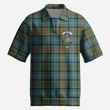 Paisley Tartan Men’s Polo Sweater Top with Family Crest