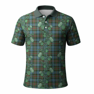 Paisley Tartan Polo Shirt Seamless Scottish Thistle Flowers
