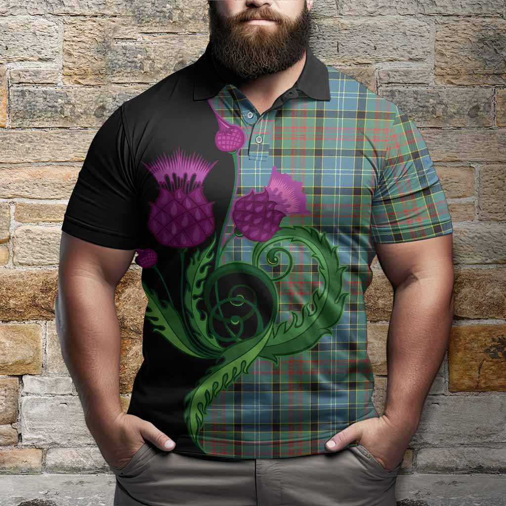 Paisley Tartan Polo Shirt Traditional Scottish Thistle