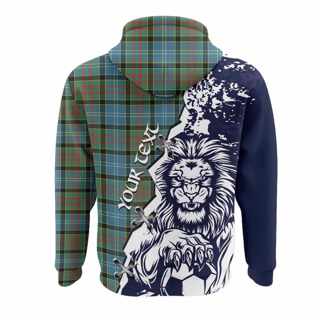 Paisley Tartan Scottish Hoodie Angry Lion With Soccer Ball Style
