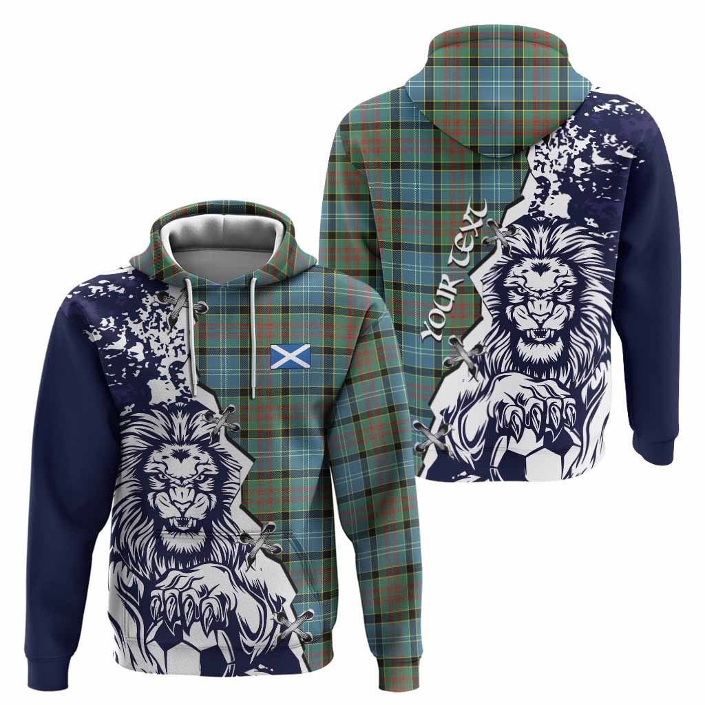 Paisley Tartan Scottish Hoodie Angry Lion With Soccer Ball Style