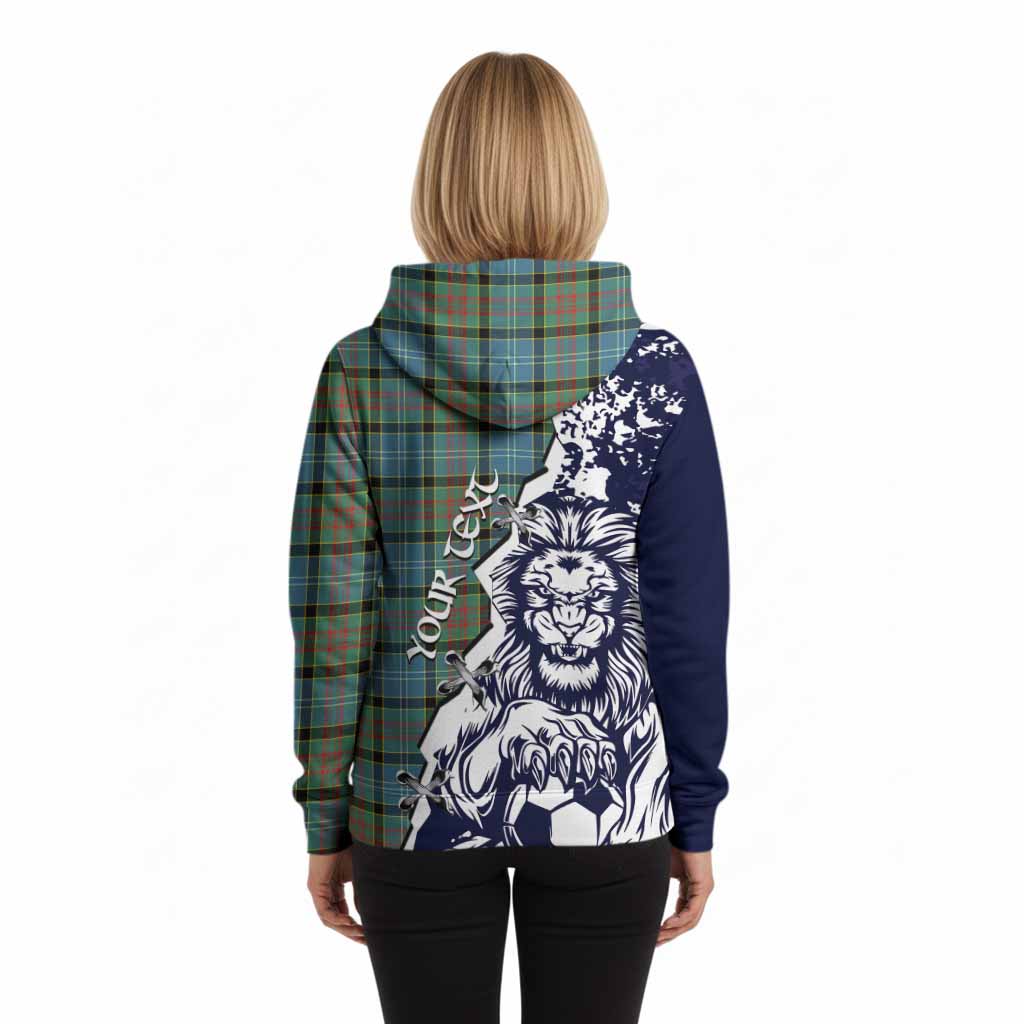 Paisley Tartan Scottish Hoodie Angry Lion With Soccer Ball Style