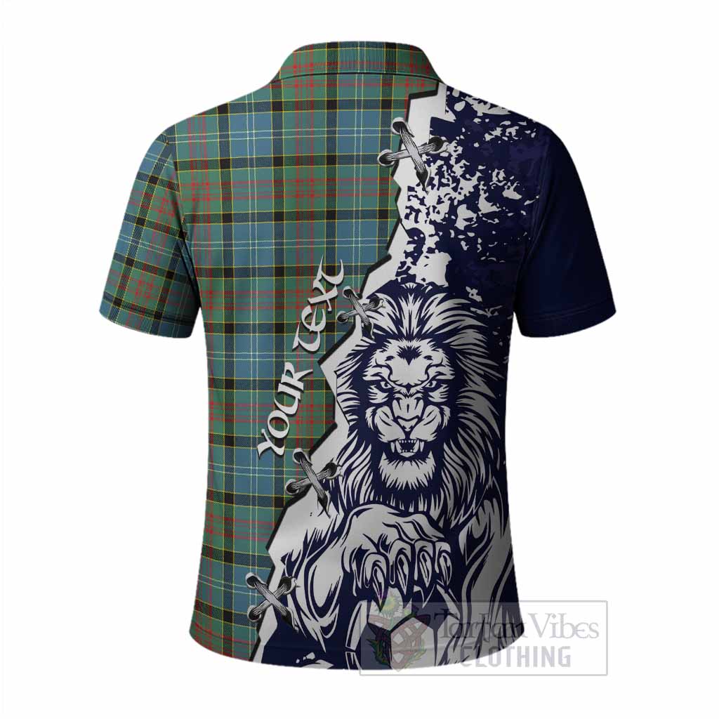 Paisley Tartan Scottish Polo Shirt Angry Lion With Soccer Ball Style