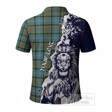 Paisley Tartan Scottish Polo Shirt Angry Lion With Soccer Ball Style