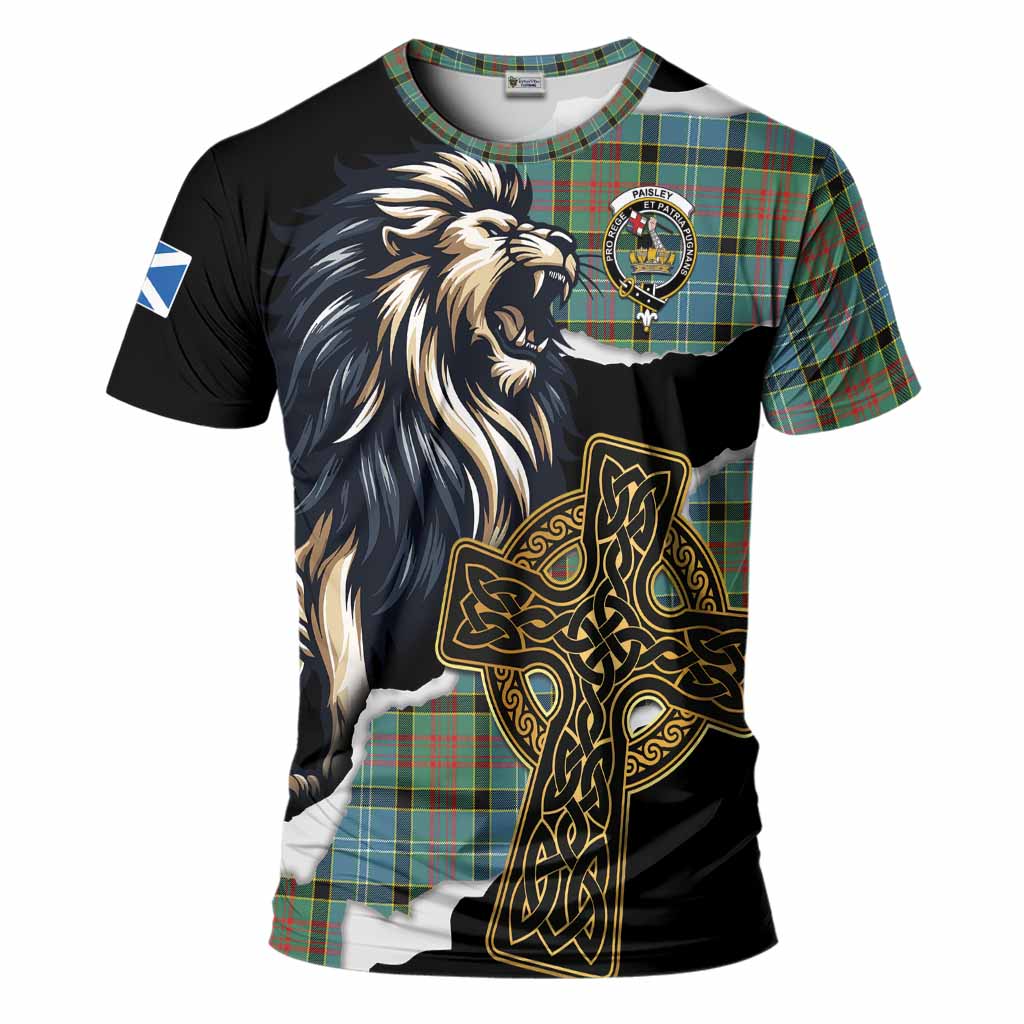 Paisley Tartan Scottish T-Shirt Lion Celtic Heritage
