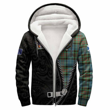 Paisley Tartan Sherpa Hoodie New Zealand Pattern Unique Zipper Stylized