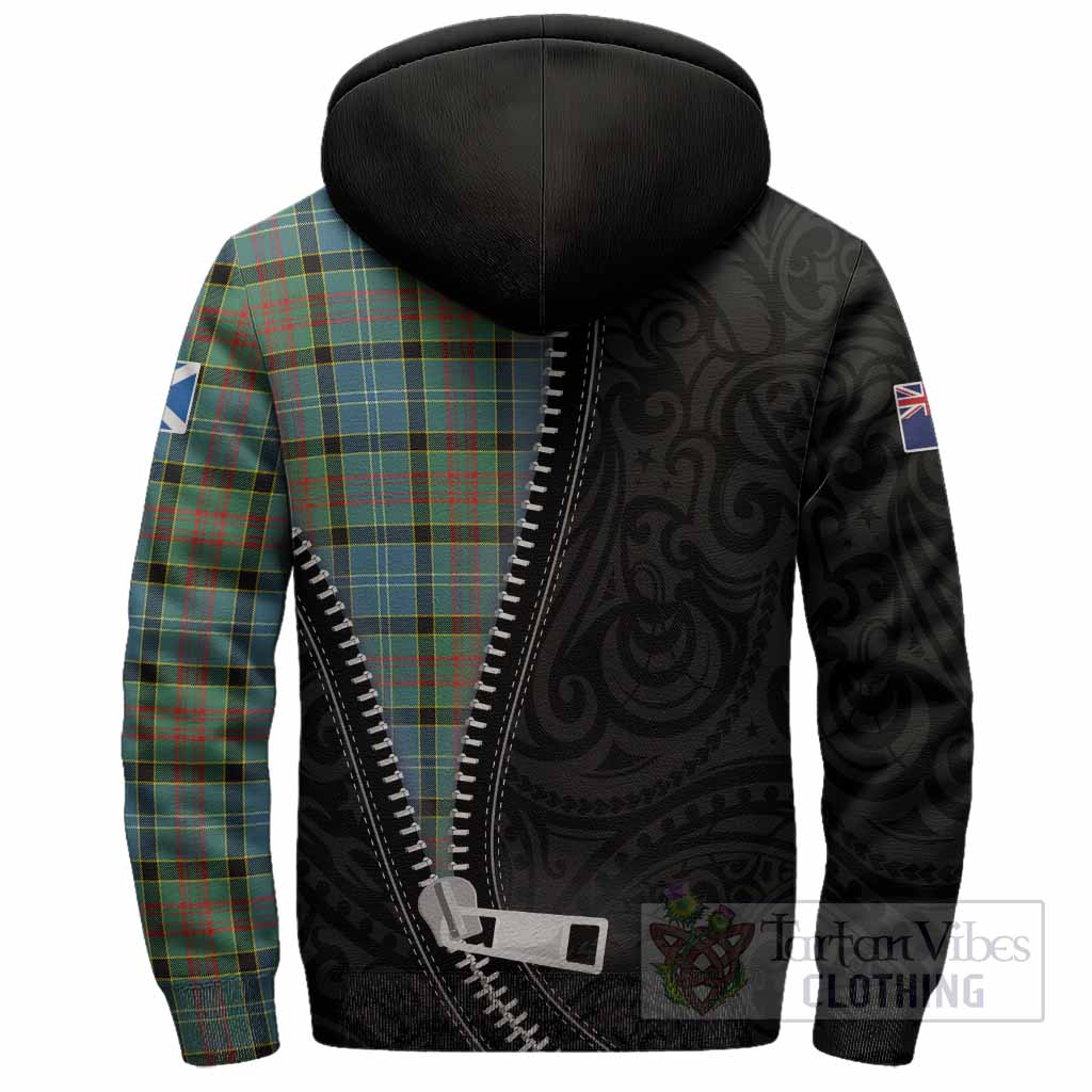 Paisley Tartan Sherpa Hoodie New Zealand Pattern Unique Zipper Stylized