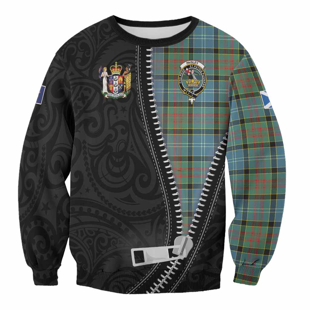 Paisley Tartan Sweatshirt New Zealand Pattern Unique Zipper Stylized