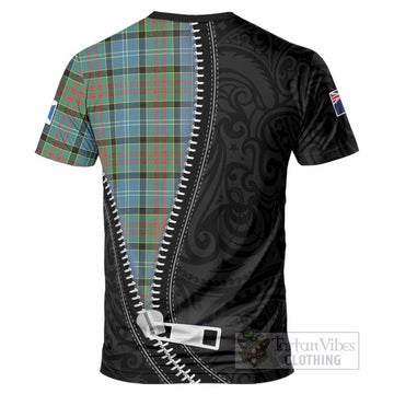 Paisley Tartan T-Shirt New Zealand Pattern Unique Zipper Stylized