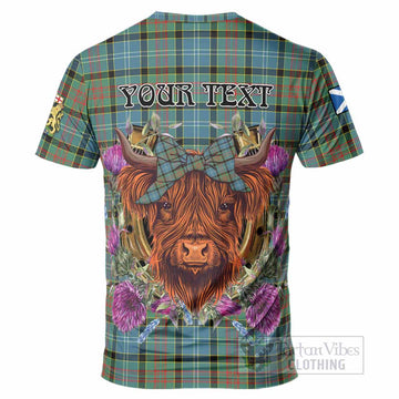 Paisley Tartan T-Shirt Scottish Thistle Heilan Coo