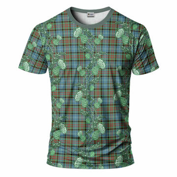 Paisley Tartan T-Shirt Seamless Scottish Thistle Flowers