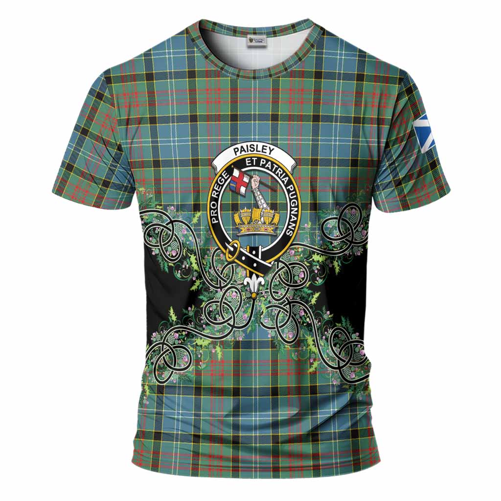 Paisley Tartan T-Shirt Thistle Scottish Spirit