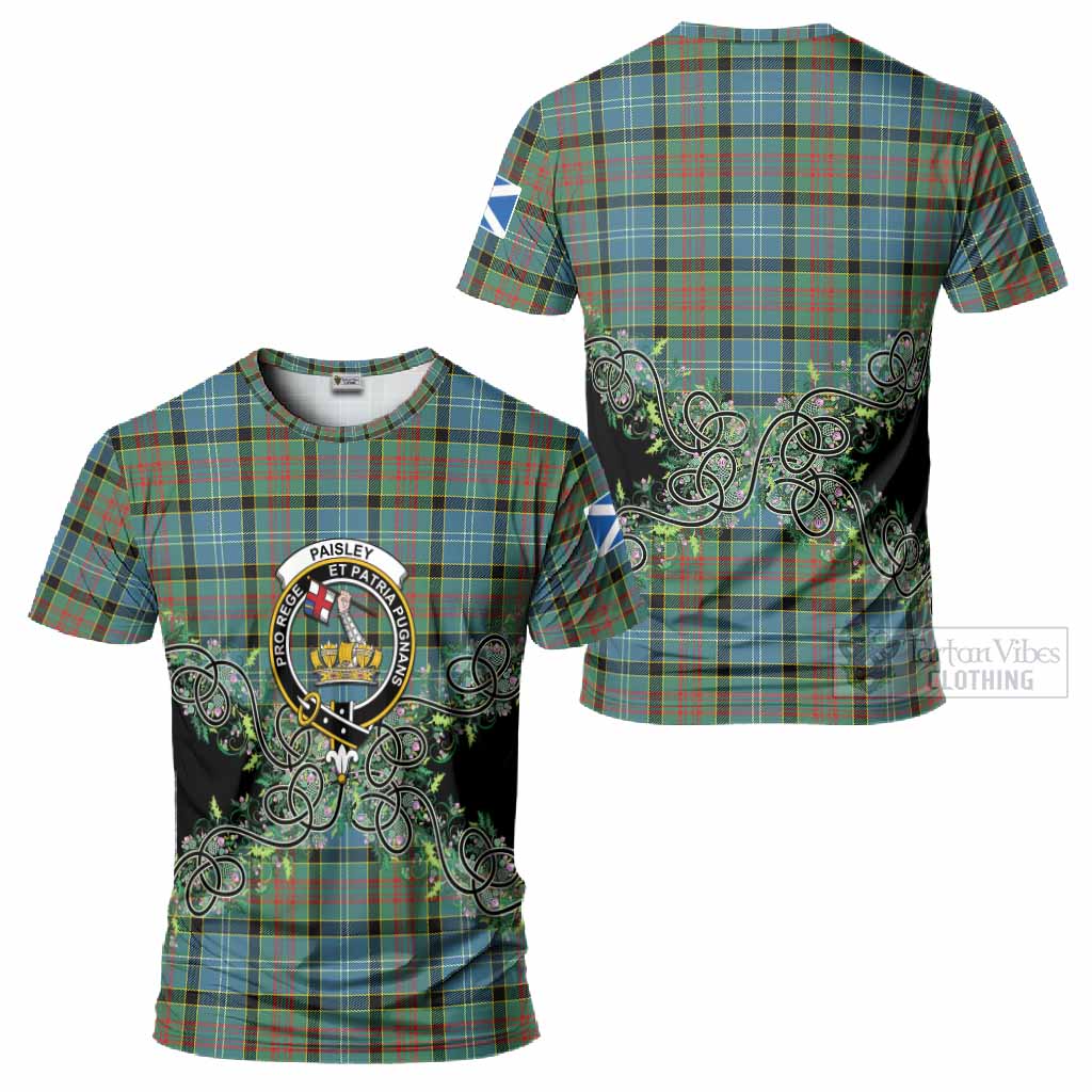 Paisley Tartan T-Shirt Thistle Scottish Spirit