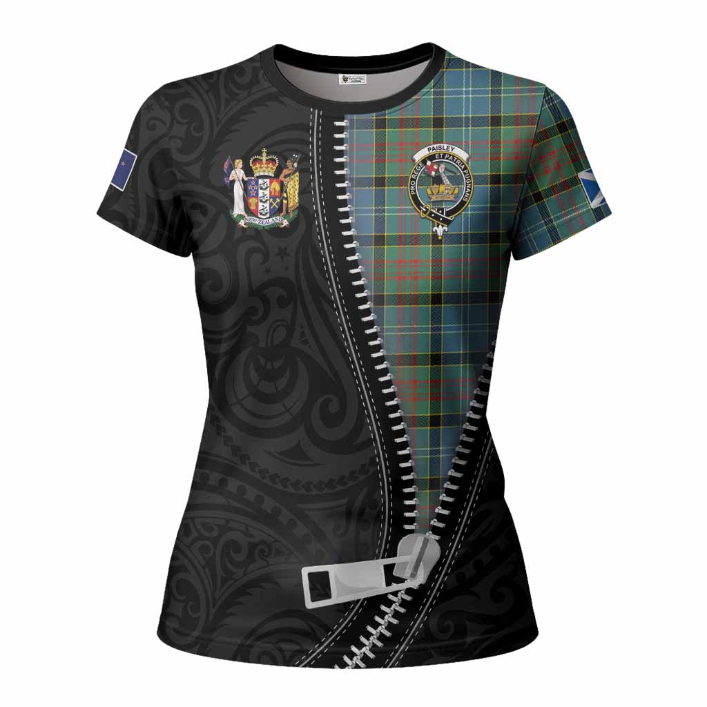 Paisley Tartan Women T shirt New Zealand Pattern Unique Zipper Stylized