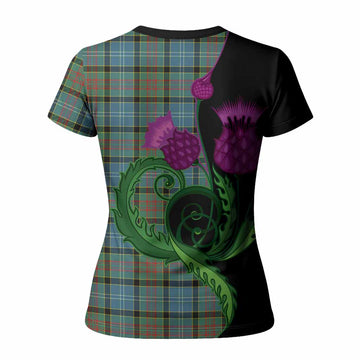 Paisley Tartan Women T shirt Traditional Scottish Thistle
