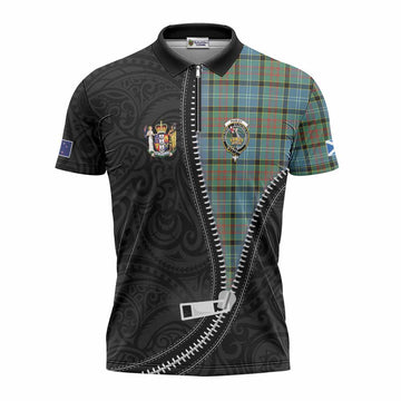 Paisley Tartan Zipper Polo Shirt New Zealand Pattern Unique Zipper Stylized
