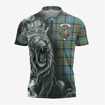 Paisley Tartan Zipper Polo Shirt Roaring Lion Heritage